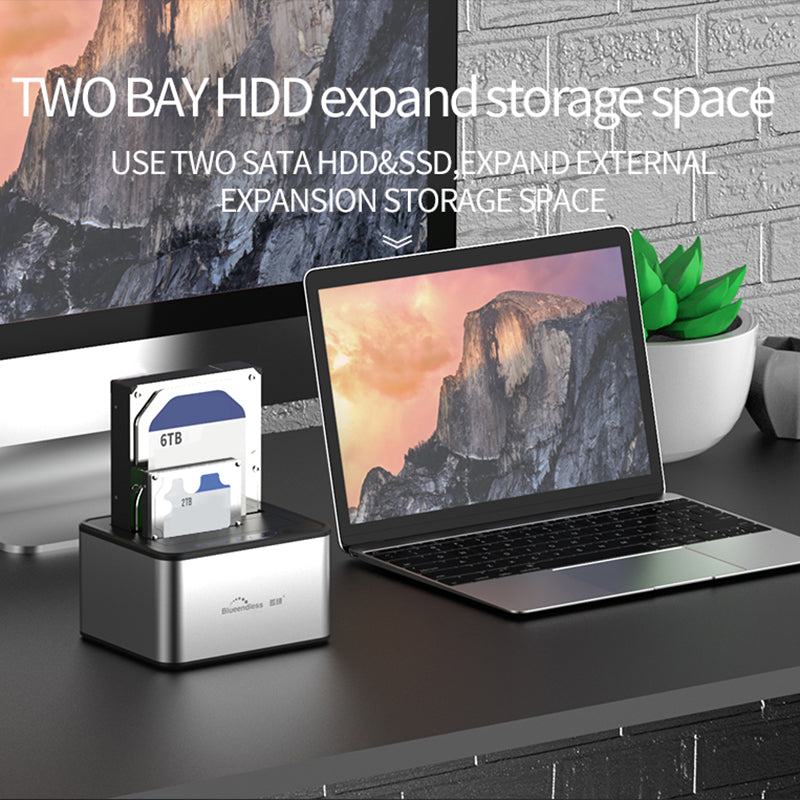 BLUEENDLESS HD07A Dual-Tray Offline Duplicate Hard Drive Dock USB3.0 High-Speed Transmission Adapter BLUEENDLESS HD07A Dual-Tray Offline Duplicate Hard Drive Dock USB3.0 High-Speed Transmission Adapter